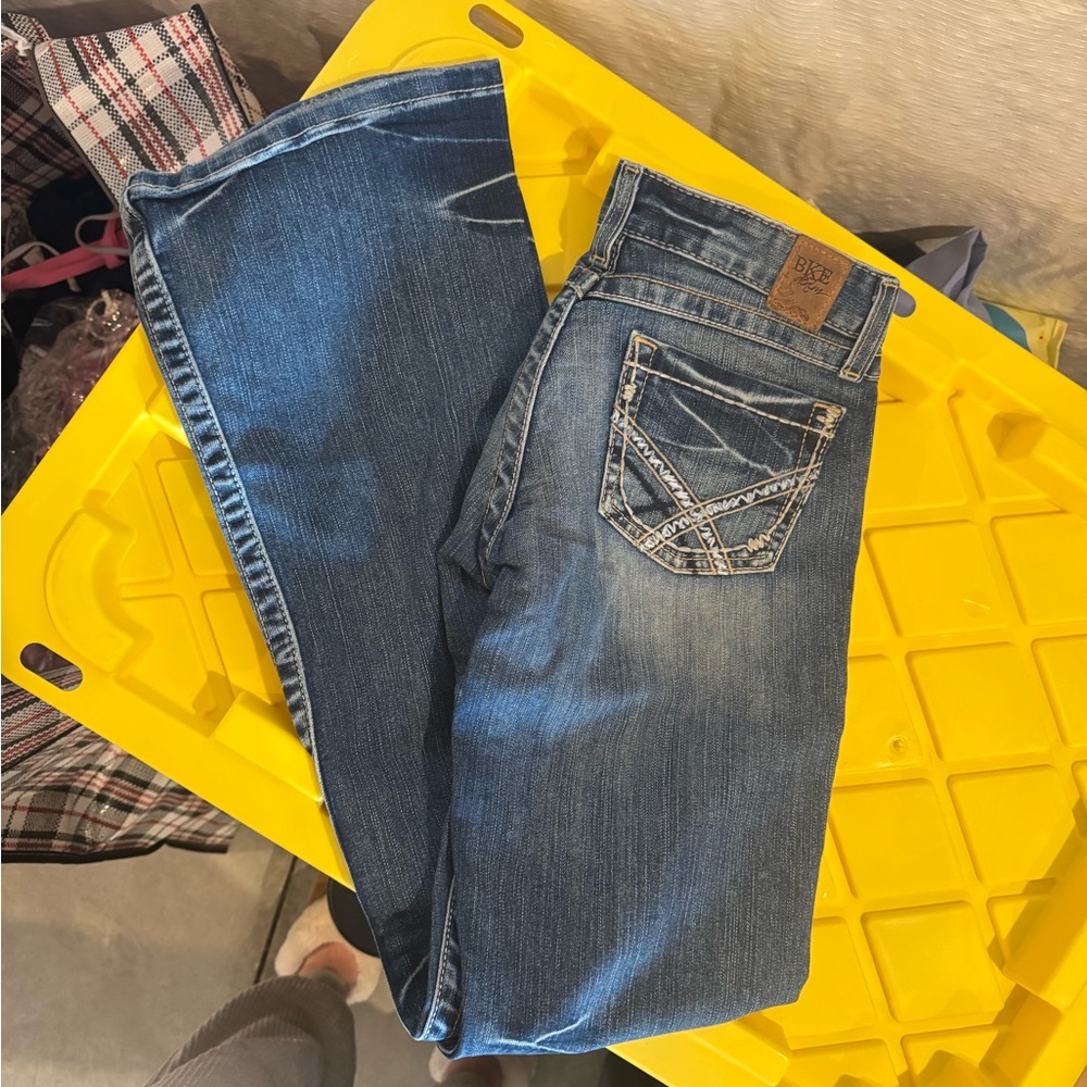 BKE Women's Blue Flare Jeans
